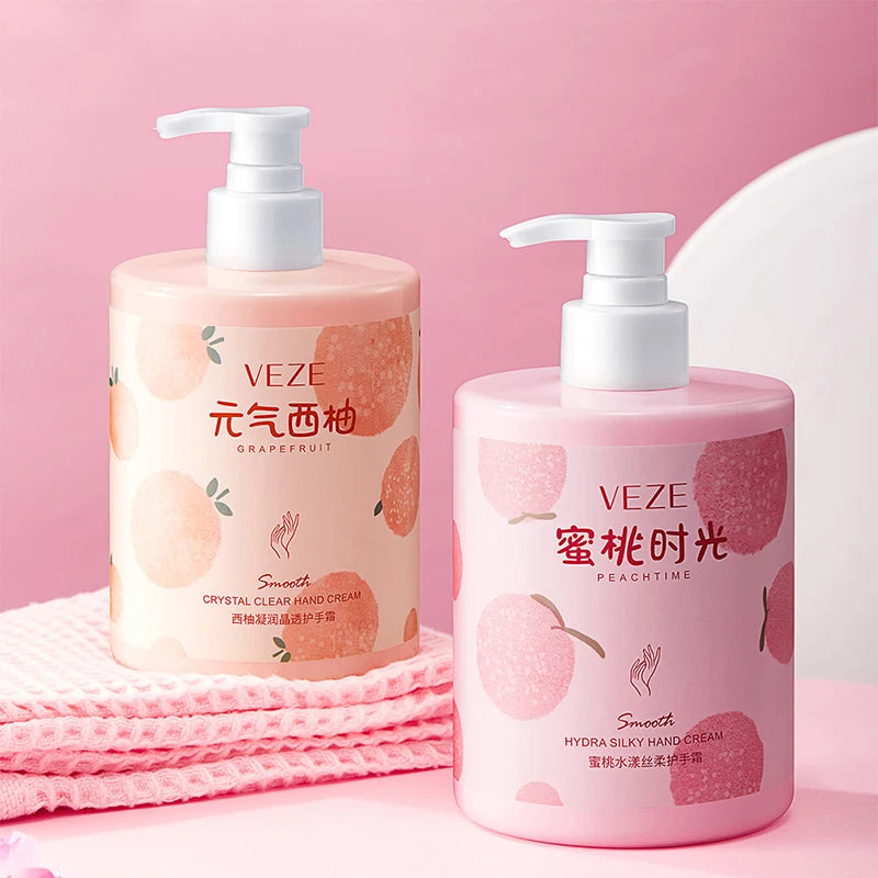 Hot Selling Fruit Silk Soft and Moisturizing Hand Cream Moisturizing Refreshing and Non Sticky Large Bottle Fragrance Hand Cream