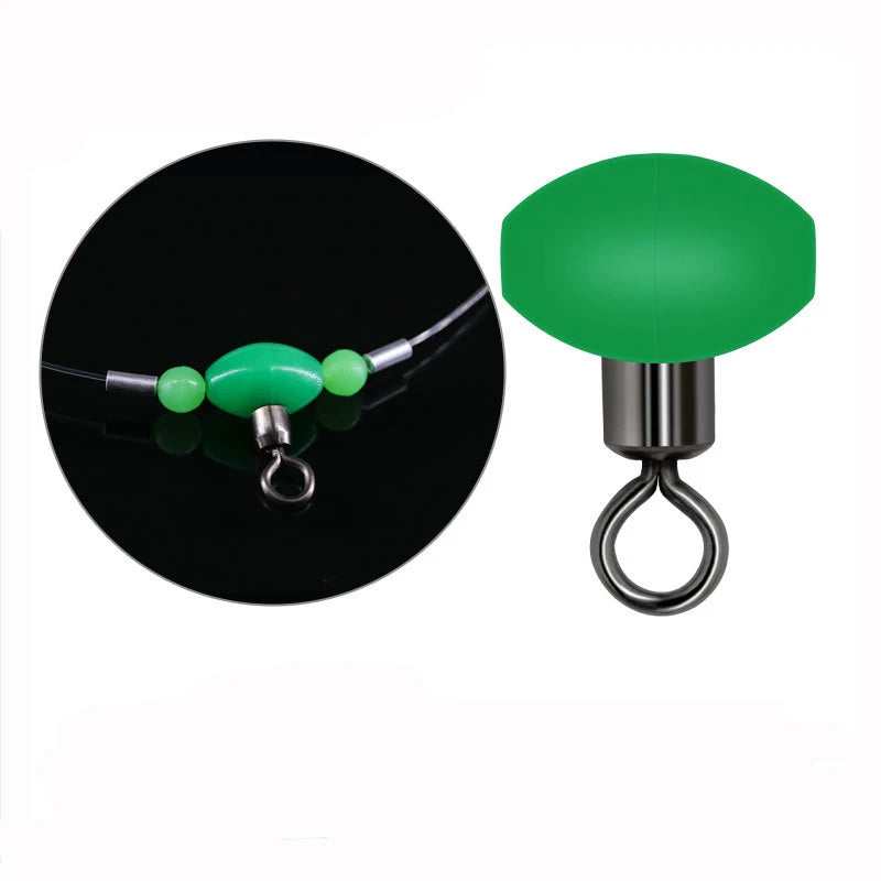 3 Way Luminous Saltwater Fishing Rotating Rolling Swivels Fishing Line  Connector Swivels With Fluorescent Pearl Beads