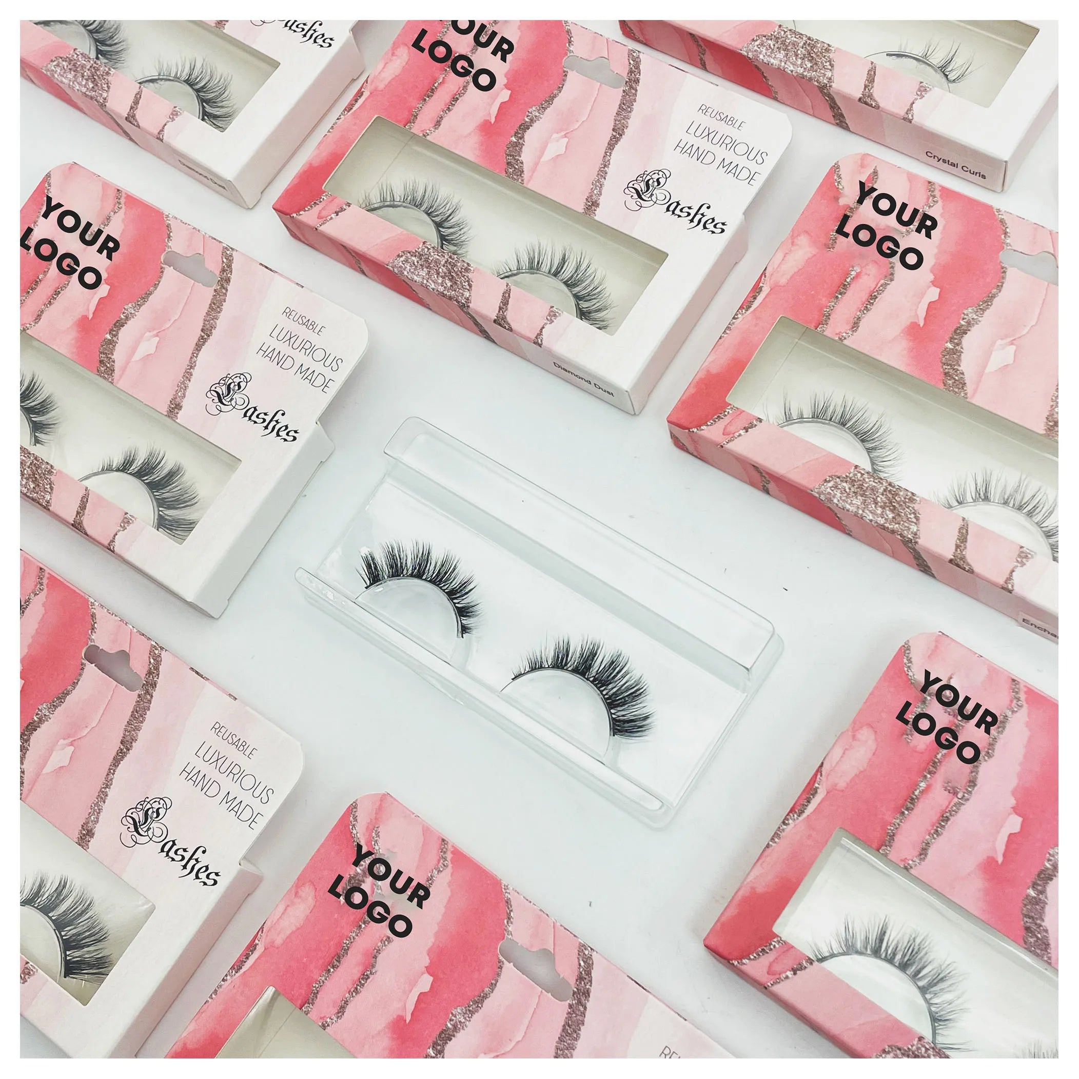 Beauty Products Wholesale 48Hours Delivery Custom Logo False Silk LashesFull Strip Eyelashes