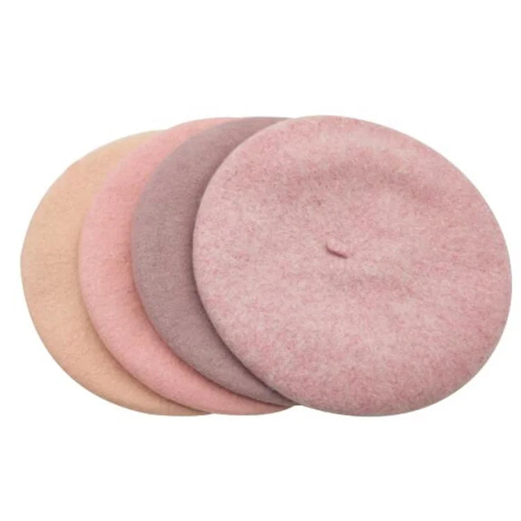 MIO Adult Hat Female Autumn and Winter Wool Beret British Knitting Artist 100% Wool Beret Hat