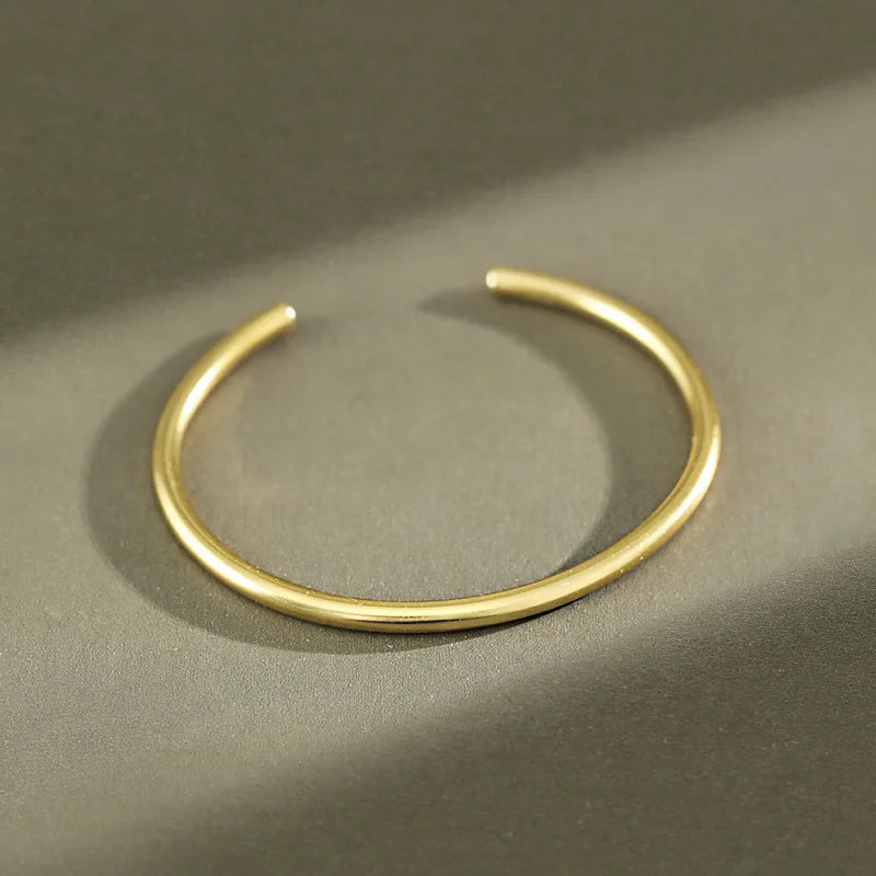 VIANRLA Matte Finish Jewelry Bangle 925 Sterling Silver 18k Gold Bracelet Bangle Non Tarnish Bangles