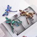 Ins Trendy Glass Drill Insect Dragonfly Women Brooches Accessory Rhinestone Crystal Dragonfly Brooch Pin for Hijab