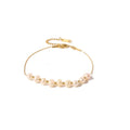 High End Jewelry Stainless Steel Natural Pearl Dangle Charm Bracelets for Women Gift