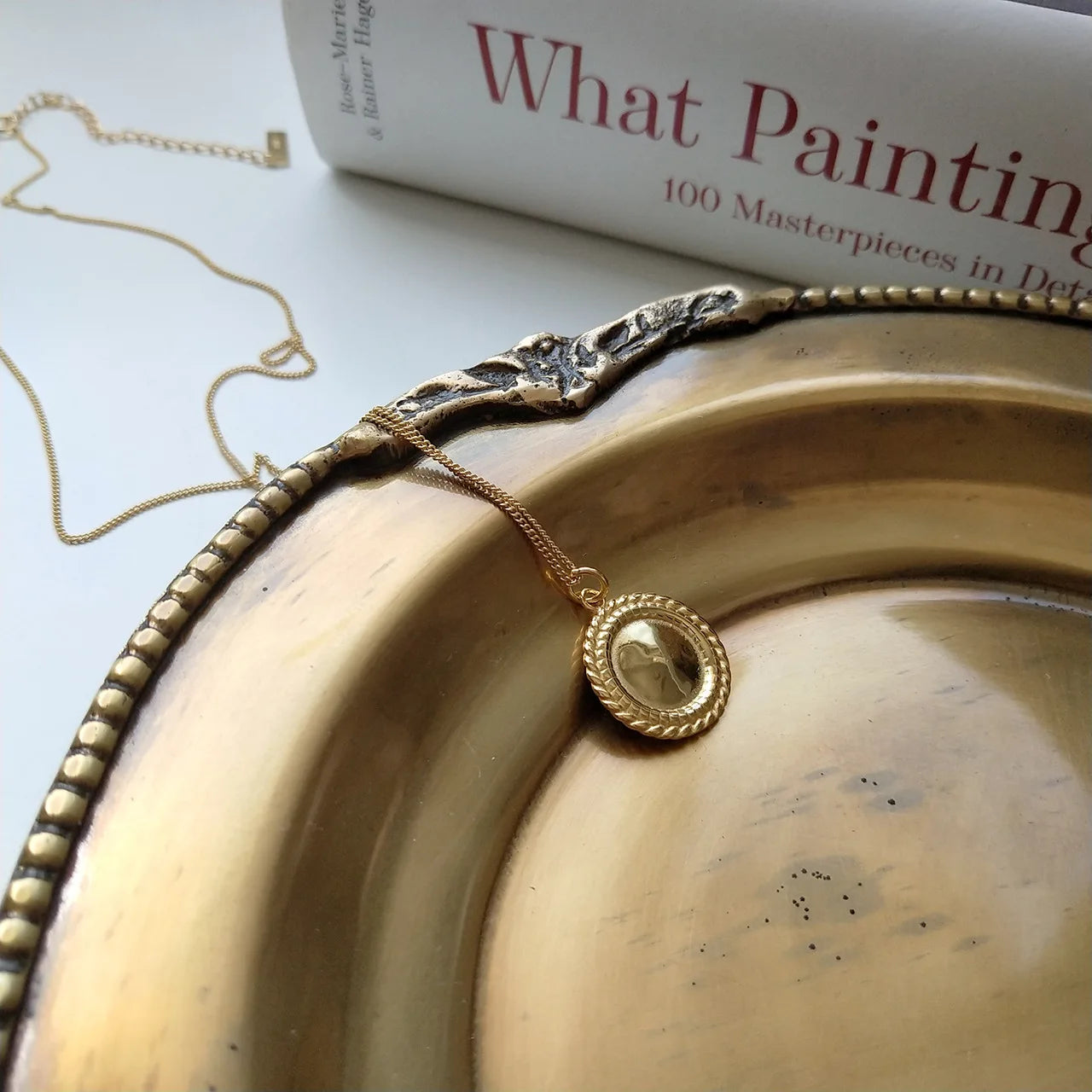 VIANRLA 925 Sterling Silver 18k Gold Plated Coin Charm Necklaces Gold Plated Vintage Necklace