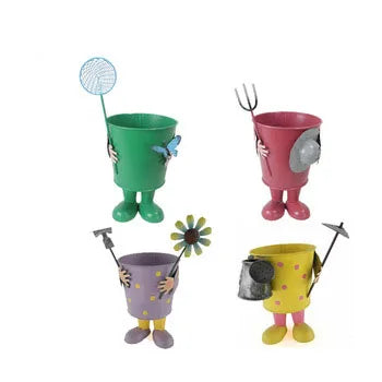 Cute Powder Coated Iron Flower Pot Indoor/Outdoor Garden Planter European Modern Luxury Style for Home Use