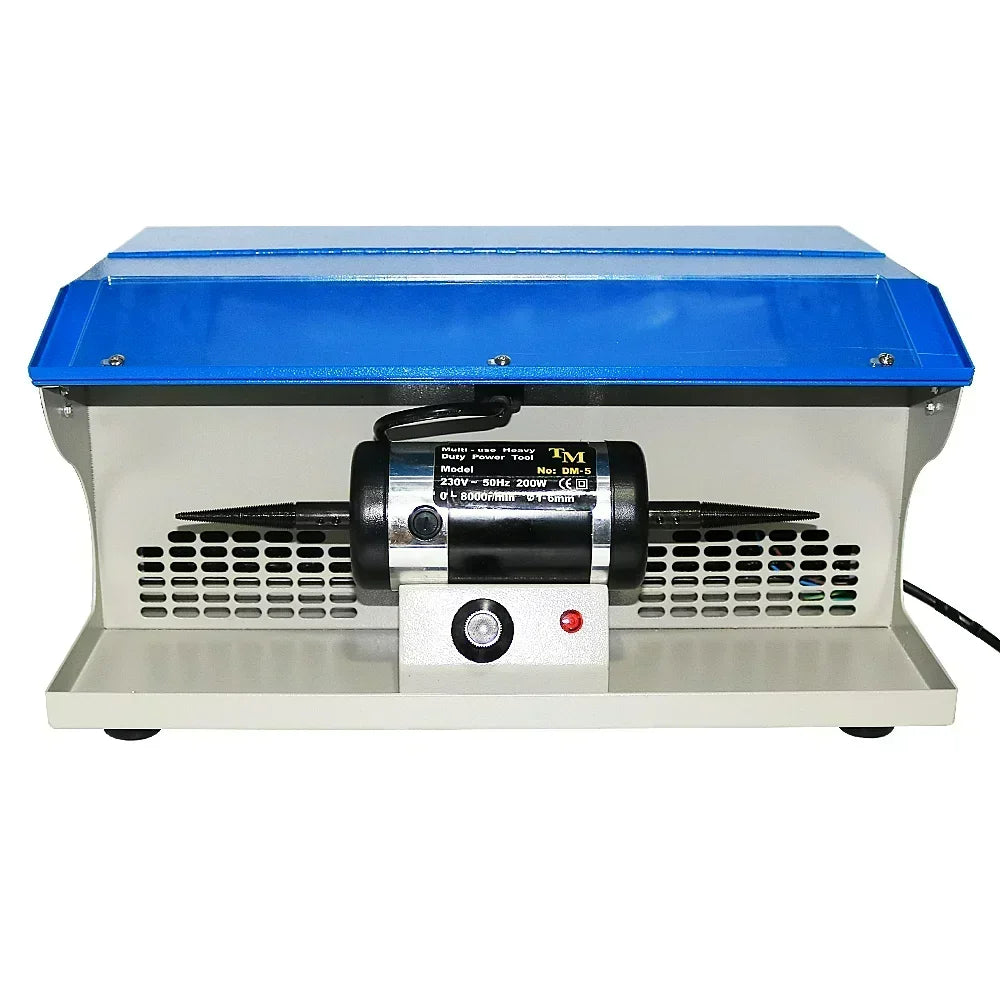 DM-5 Jewelry Polishing Motor Double Head Turbine Stepless Speed Regulation Bench Polishing Machine With Dust Collector 110V/220V