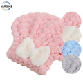 Wholesale Cute Dry Hair Cap Cloud Coral Velvet Bow Princess Design Quick Drying and Water Absorbing Shower Cap for Beach Use