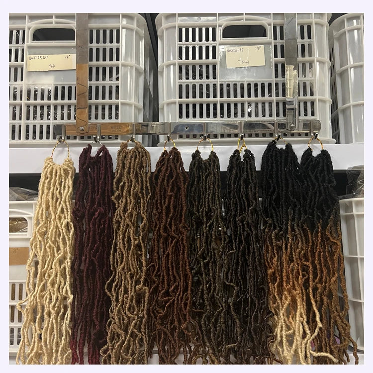 Julianna Wholesale 18 Inch 21Strands 85Gram Cheap Price Good Quality Red Easy to Crotchet Crochet Faux Locs Soft Locs