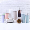 24oz 16oz Classic Stainless Steel Insulated Travel Water Tumbler Cup with Straw Lid 750ml 500ml Cold Brew Tea Iced Coffee Mug