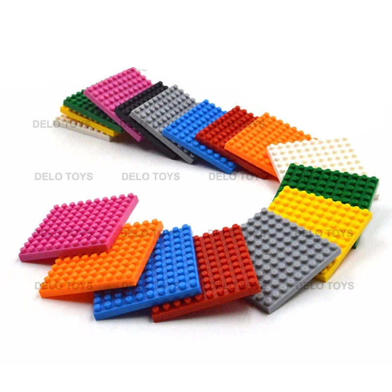 DELO TOYS  ( 20 COLORS  ) 4*4 cm 10*10 Dots Plastic Diamond Building Blocks Base Plate (DE00083-3)