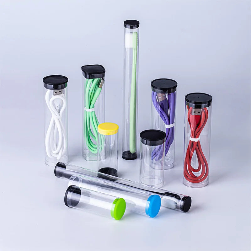 OEM Customize High Transparency Clear Plastic Tube with Screen Printing Reusable for Craft & Storage