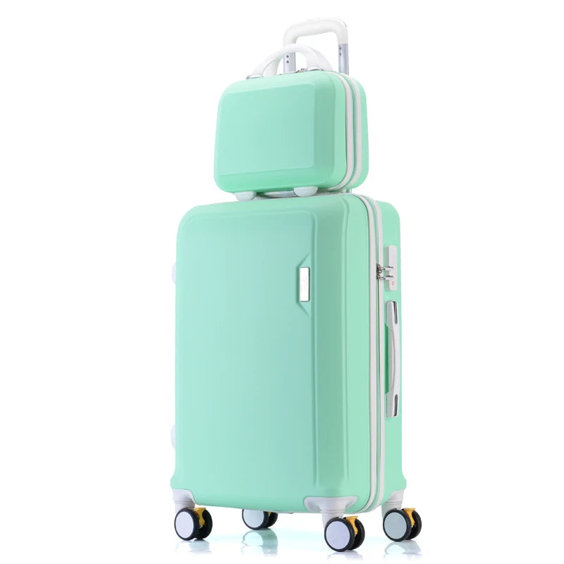Fashion 20 Inch Luggage Lime Green Customized 20 Inch Luggage with Dual Zipper Trolley