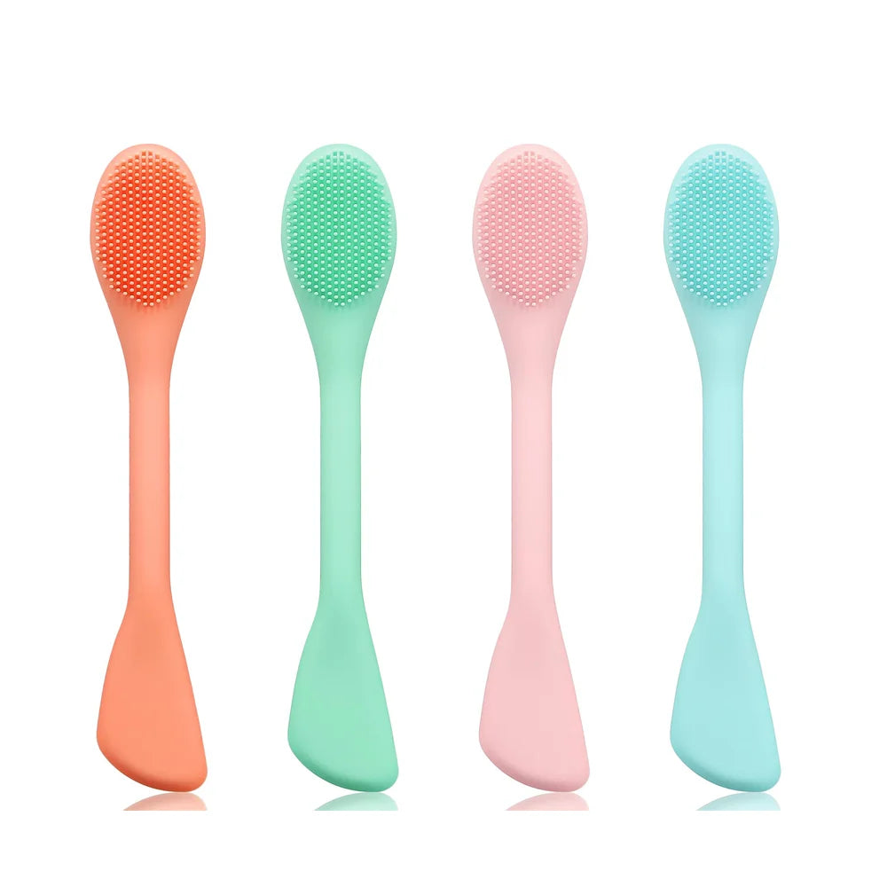 New Product Hot Selling Easy to Clean Soft Double-headed Silicone Face Mask Applicator Brush Facial Cleansing Beauty Brush