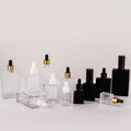 Factory Wholesale 15ml Rectangle Glass Serum Bottle with Empty Dropper Skincare Packaging Essential Oil Bottle