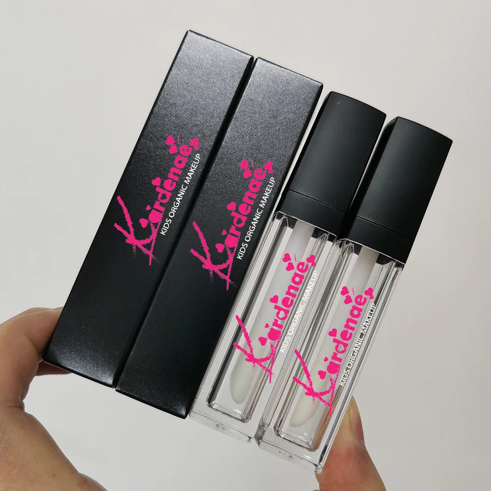 10ML Empty clear Big Brush Applicator Lipgloss Tube Wand Container square Lip Gloss Tubes with Black Lid