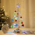 Hot Sale Cold White LED Battery Powered Eco-friendly Christmas Tree Light with Crystal Ornaments Holiday Kid Gifts