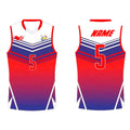 High Quality Breathable Plus Size Club Team Men's Sleeveless Football Rugby Jersey with Number Sublimated