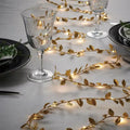 Howlighting Led Simulation Golden Leaves String Light Rattan Decorative Green Leaves Christmas Day Color Lights Flashing Lights