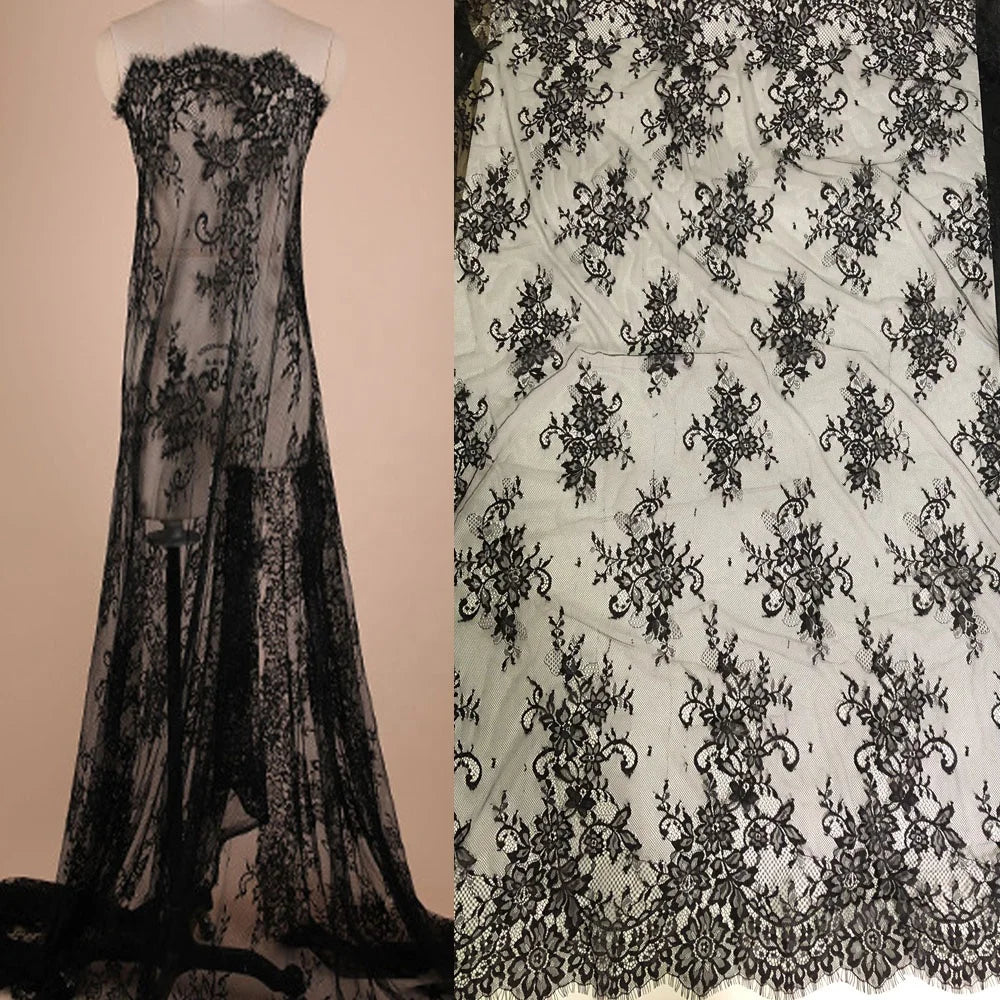 Hot Sale Stocked Flower White Chantilly Lace Fabric Wedding LT20775