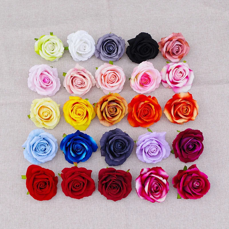 YOPIN-1158 Wedding Centerpiece 10Cm Navy Blue Artificial Velvet Rose Head Flowers