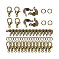 Hot Sale 100 Pcs DIY Jewelry Making Supplies with Lobster Claw Clasp Bead Tips Knot Covers and Open Jump Ring Connectors