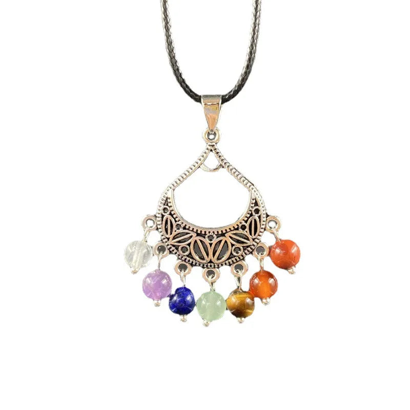 Bohemia Natural 7 Chakra Crystal Pendant for Home Decoration Meditation Lucky Car Ornaments Name Clan Wind Pendant