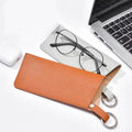 Portable PU Leather Glasses Pouch Hangable Sunglasses Bag with Key Ring