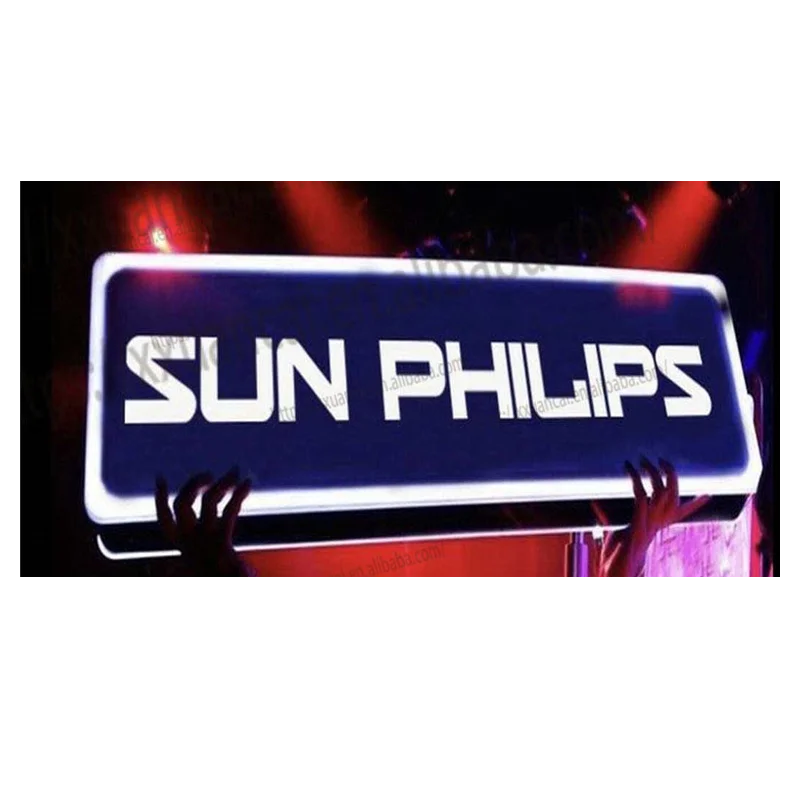 2024 Customized logo Sign Rechargeable LED Interchangeable Letters Box Board Shield for Night Club Bar Lounge Party