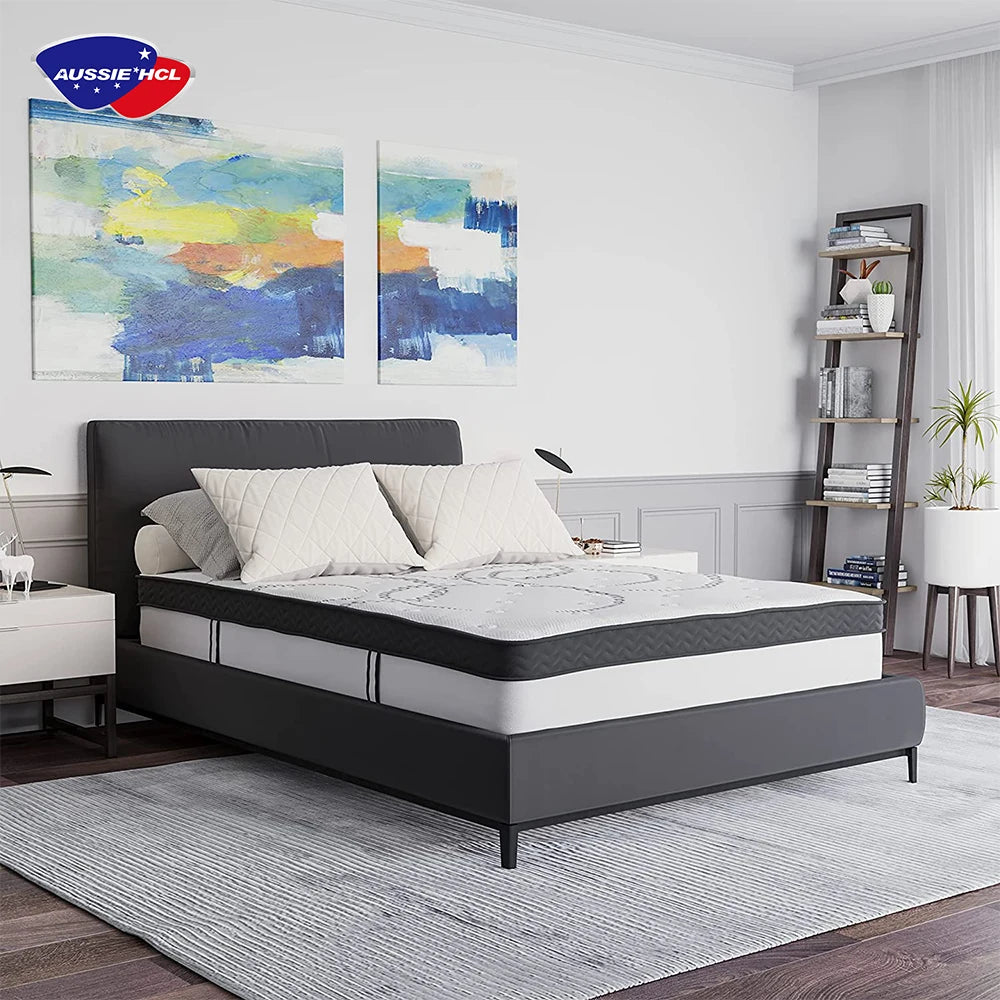 Hot Sale Euro Top Pocket Spring King Queen Size Mattress High Quality Vacuum Pack Hybrid Latex Gel Memory Foam Mattress in a Box