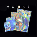 Laser Zip Lock Bag Holographic Resealable Smell Proof Bags Clear Front Plastic Storage