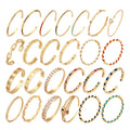 Dainty Fashion Cubic Zirconia Brass Open Cuff BangleSparkly Colourful Enamel 18K Gold Bracelet Charm Jewelry Wholesale Supplies