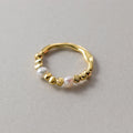 Custom Exquisite Geometric French Ring Women Men Party Jewelry Gift 925 Sterling Silver Natural Baroque Irregular Pearl Ring
