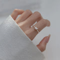 925 Sterling Silver Small Cubic Zirconia Butterfly Shape Adjustable Finger Knuckle Rings Fashion Jewelry for Women