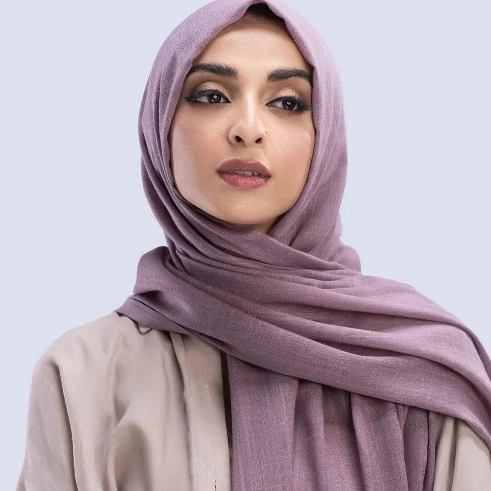 Malaysia Exquisite Embroidered Wool Scarf Bamboo Cotton Breathable Traditional Shawl for Muslims for Spring