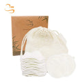Eco-friendly 3.15" Round Soft Reusable Bamboo Terry Face Cleansing Pads Laundry Bag Set Makeup Towel Remover