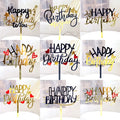 Mix Design Wholesale Plastic Acrylic Girl Kids Baby Birthday Cake Topper Star Heart Happy Birthday Cake Topper