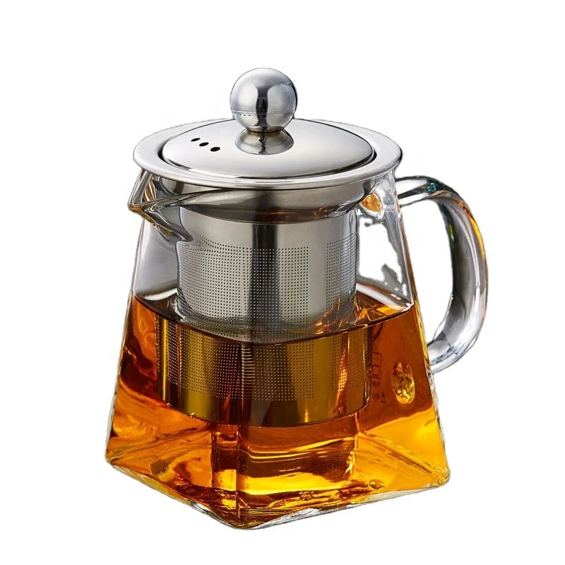 Wholesale High Borosilicate Glass Teapot Heat Resistant Thickened Filter Screen Tea Pot for Coffee & Tea Sets