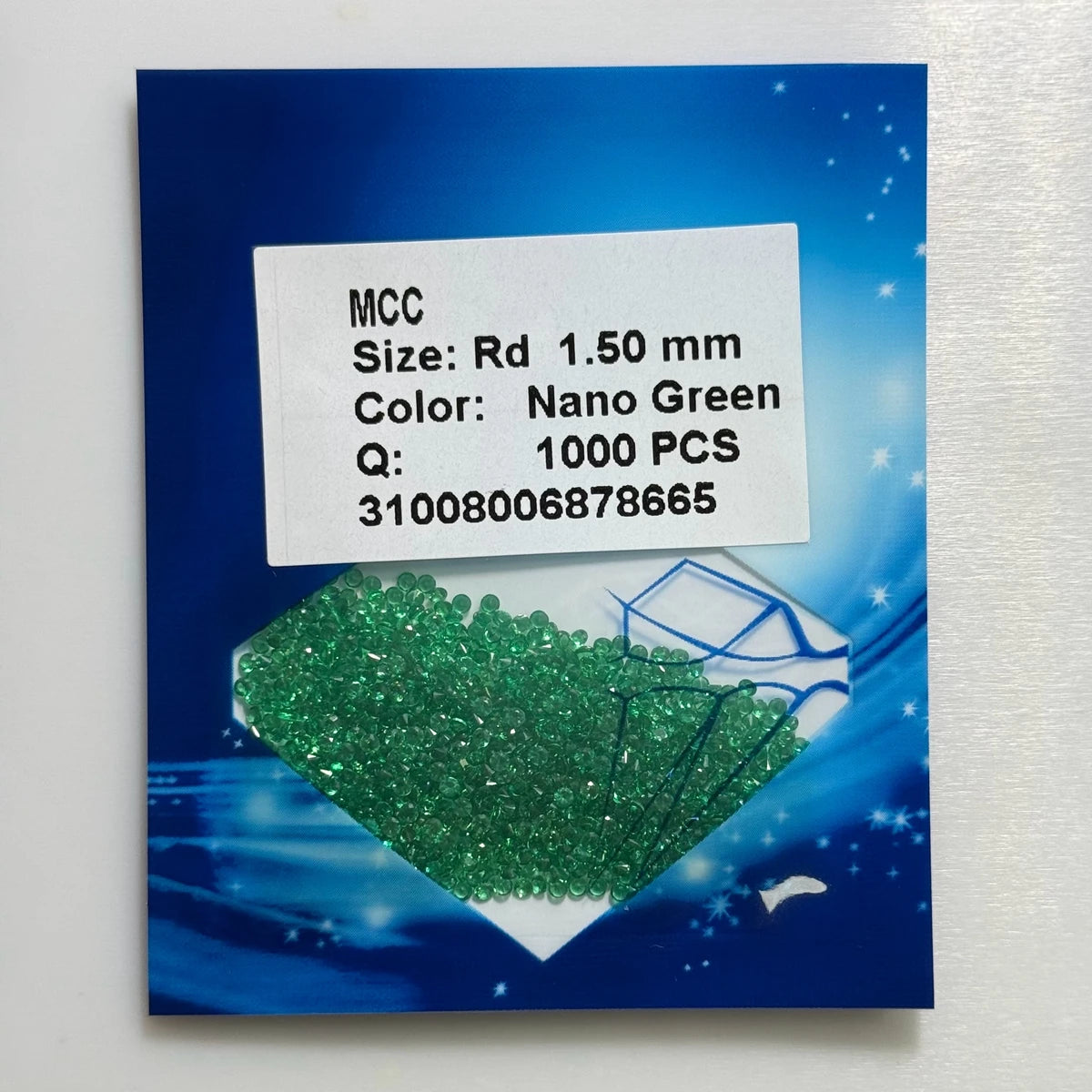 HQ Gems High Temperature Resistance Loose Gemstone 0.9-3mm Synthetic Green Nano Emerald Stone Price