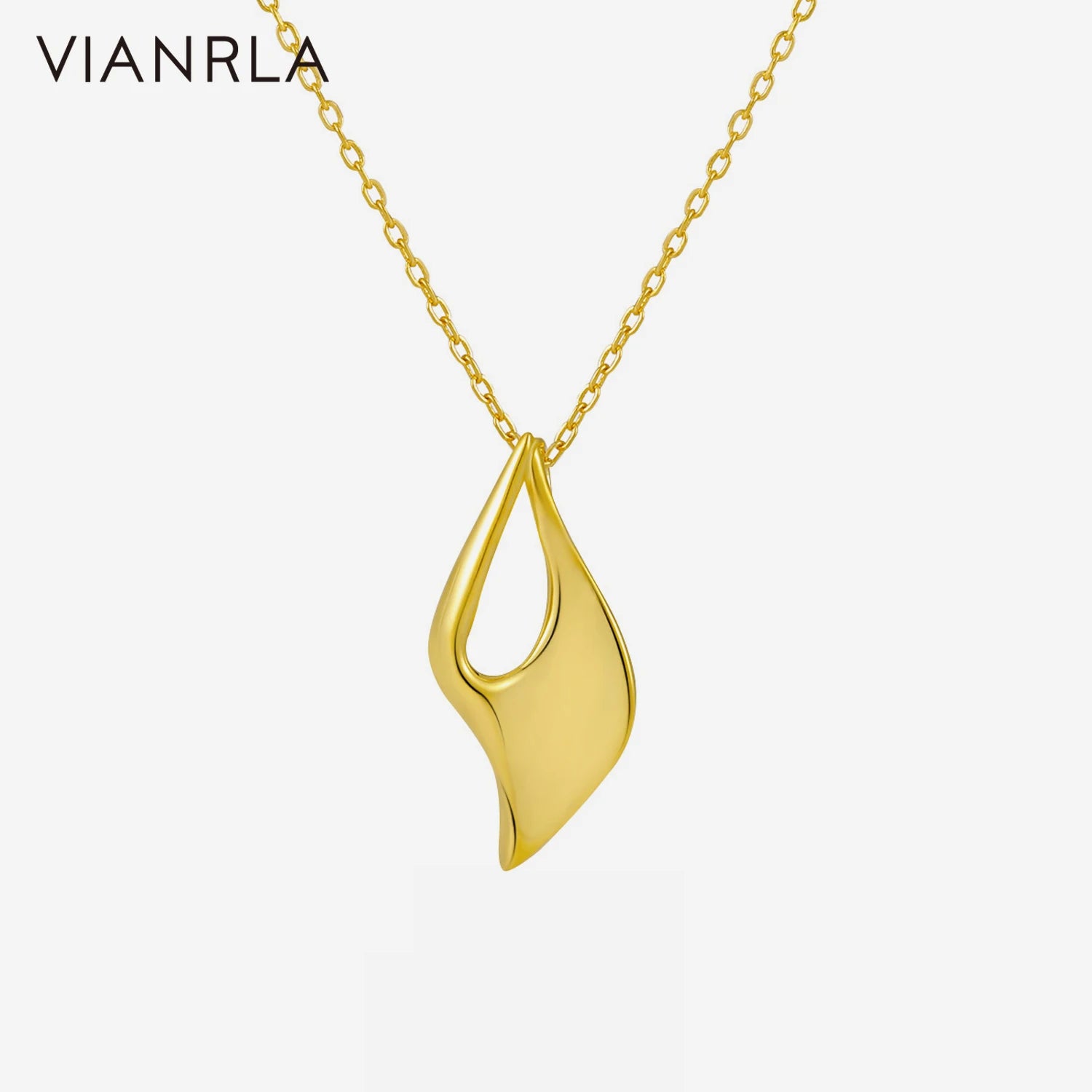 VIANRLA 925 Sterling Silver 18k Gold Chain Chunky Pendant Chain Necklace Free Logo