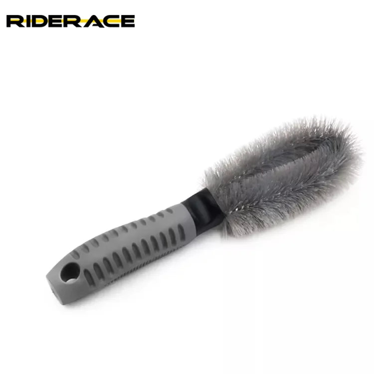 RIDERACE Bike Beauty Hub Brush Bicycle Special Tire Brush Cycling Tire Rim Clean Plastic Coated Wire Wash Brush Soft Fiber Tools
