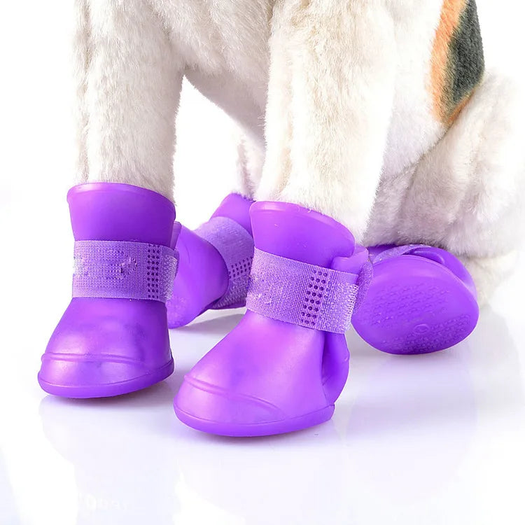 2020 Waterproof All Season Pet Puppy Cat Dog Rubber Snow Rain Boots Silicon Dog Rain Shoes