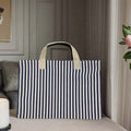 Custom Factory Striped Large Capacity Summer HighQuality Women's Beach Bag Shoulder Bag Canvas Tote Bag