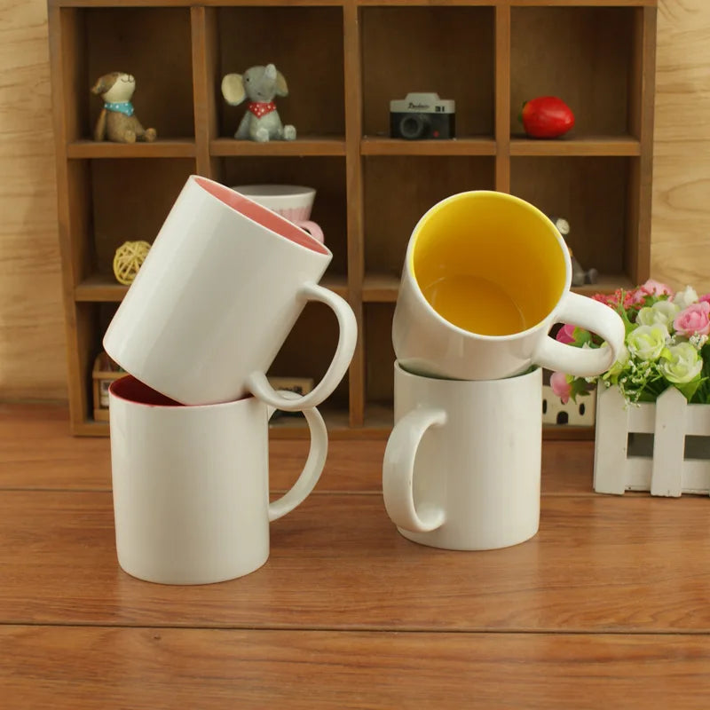 Popular Top Grade White Sublimation Blank Mug Coffee Mug Inner Color 11oz Sublimation Ceramic Mug
