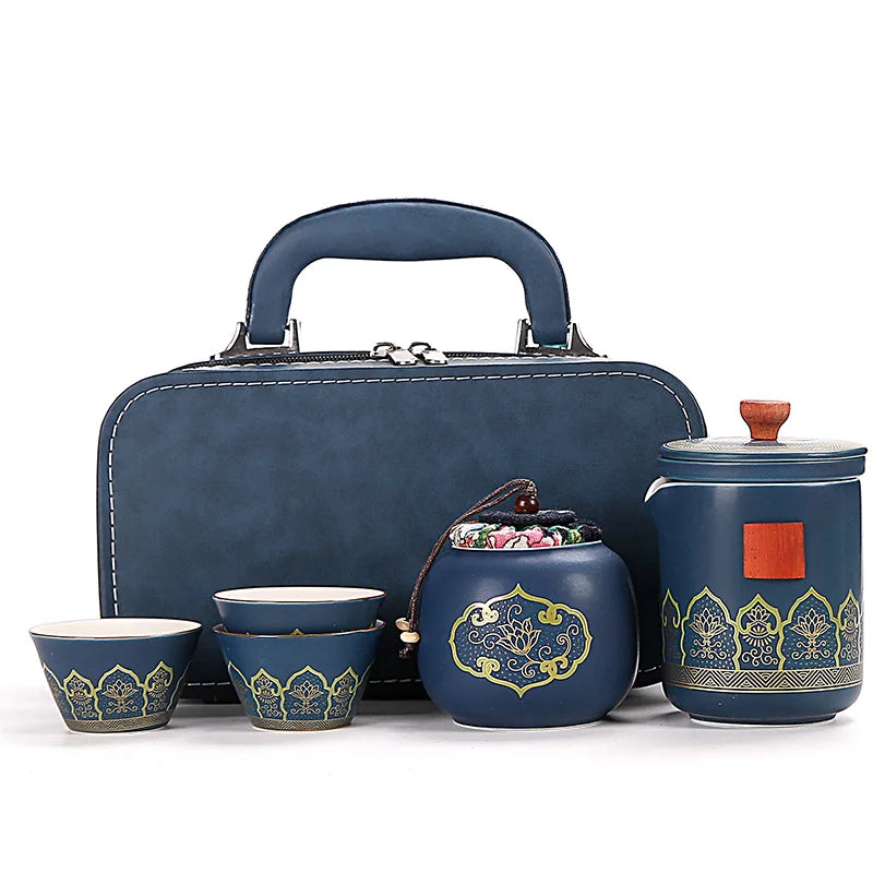Portable Travel Tea Kit for Home and Travel Compact Outdoor Mini Set for Car Brewing Kung Fu Camping Tea Gift with Customized