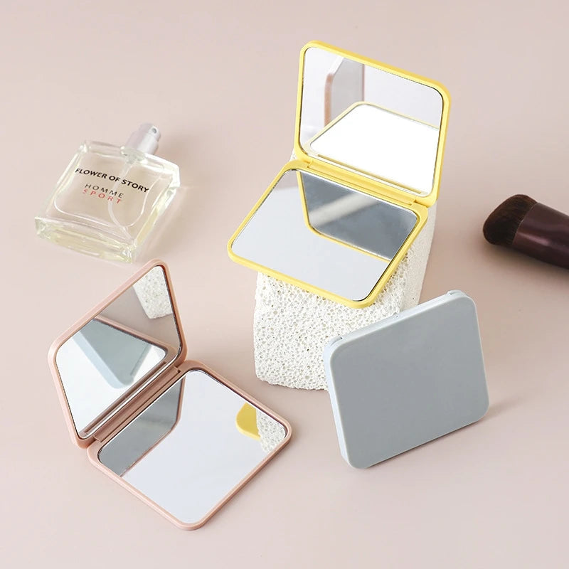 Folding Makeup Mirror Portable Double-sided Flip Mirror Student square Gift Small Mirror