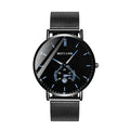 Stainless Steel Wristwatch Ultra-thin Mesh Band Men Watch Luxury Fashion Business Casual Simple Quartz Clock Men Watch logo