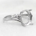 Sterling Silver 9*11mm Semi Mount Ring Empty Frame Blank Support Claw Setting S925 Base Holder Without Center Stone Inlay DIY