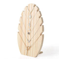 Small 5 Slots Flame Shape Natural Wood Necklace Pendant Chain Jewelry Display Prop Holder Stand Rack