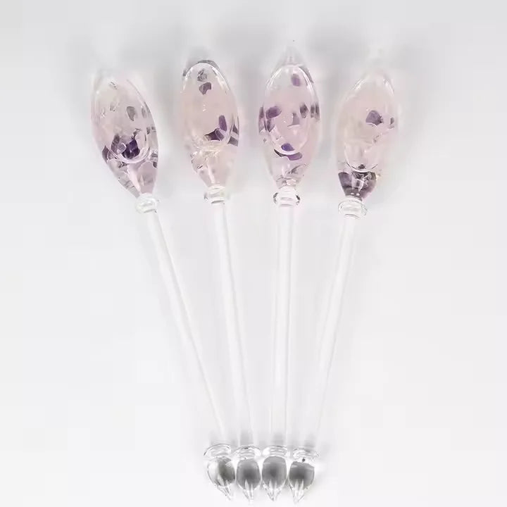 Wholesale Bulk Price Eco-Friendly High Borosilicate Crystal Infuser Stirrer crystal chips for Coffee Tea