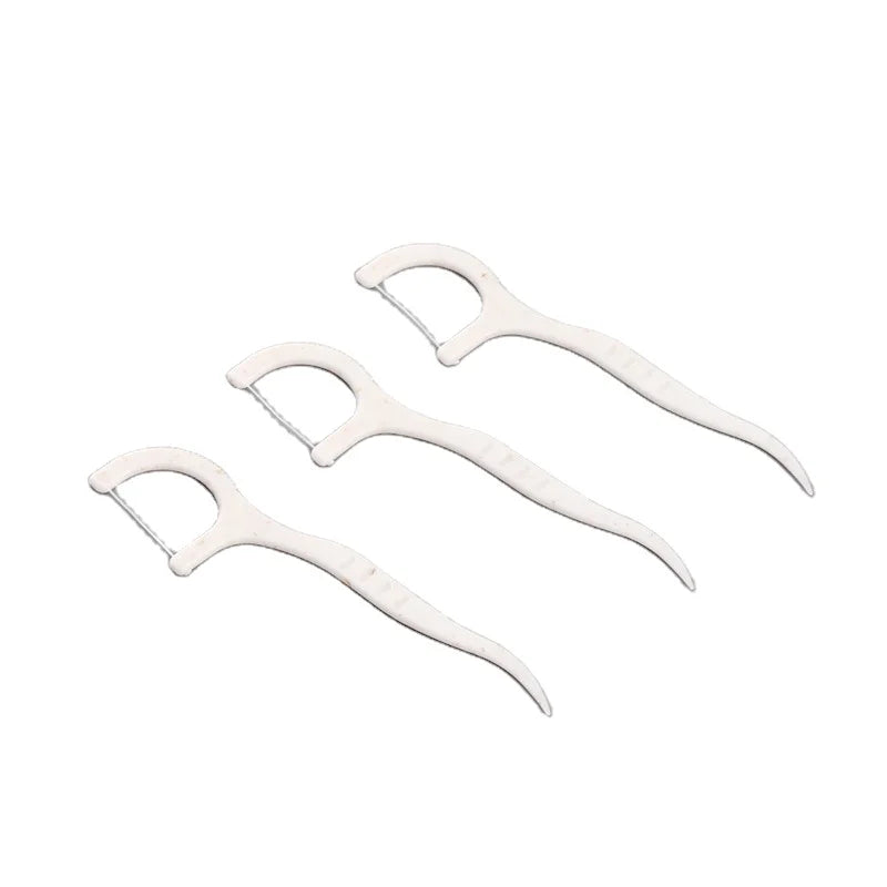 Natrual Organic Eco-Friendly Dental Flosser Biodegradable Wheat Straw Toothpick Stick Design with Premium Eco-friendly Material